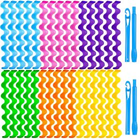 Heatless Hair Curlers Wave Curls Styling Kit For Women Girls On Hair Care - 30 Pcs - 6 Colors (Option: W13535456)